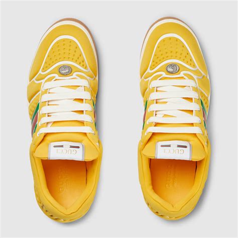 Men's Screener sneaker with Web in Yellow Fabric 